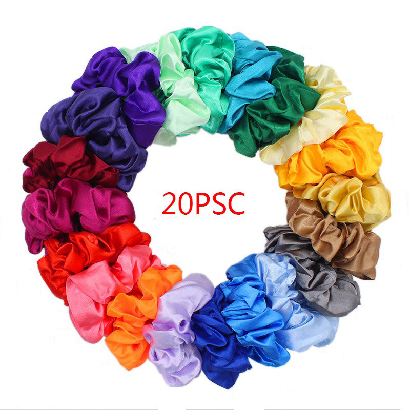 20/30/50 pièces aléatoire élégant Satin coloré grandes tresses bandeaux-rétro Simple et polyvalent tissu français soie synthétique S
