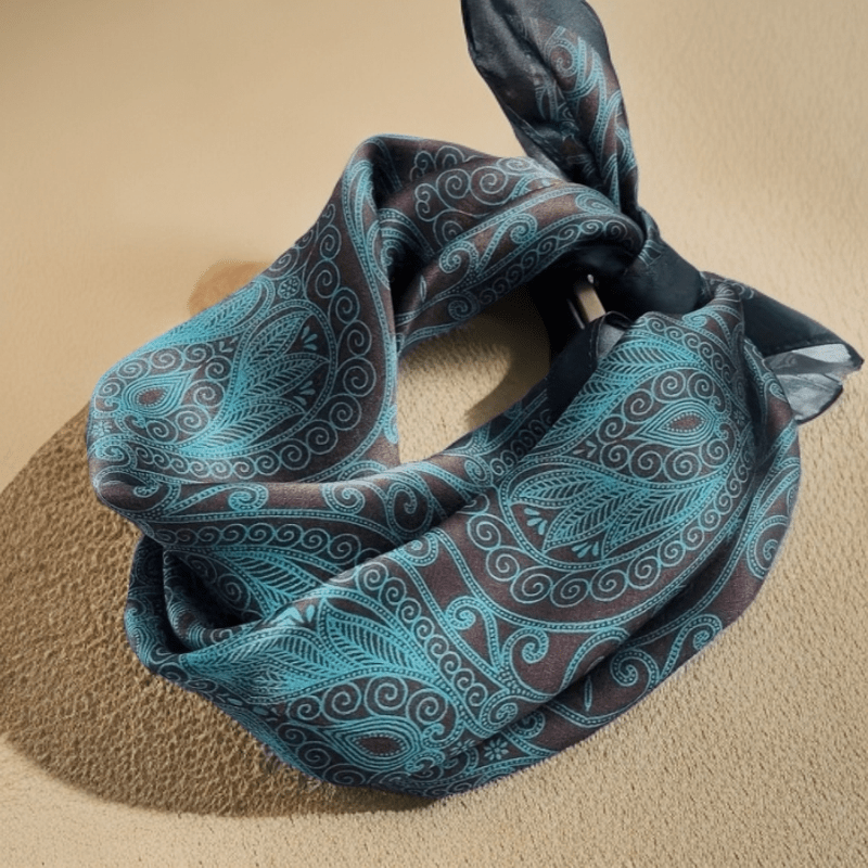 Marque de luxe Paisley pied-de-poule imprimé carré écharpe doux Satin mince lisse cou écharpe crème solaire foulard pour les femmes tête enveloppement