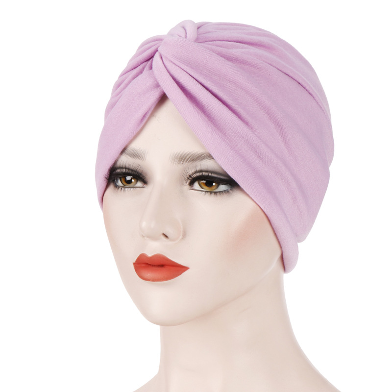 Élastique couleur unie pré-attaché Hijab enveloppement foulard chapeaux musulman Turban Bonnet pour femmes chapeau intérieur mode femme Turbans casquettes
