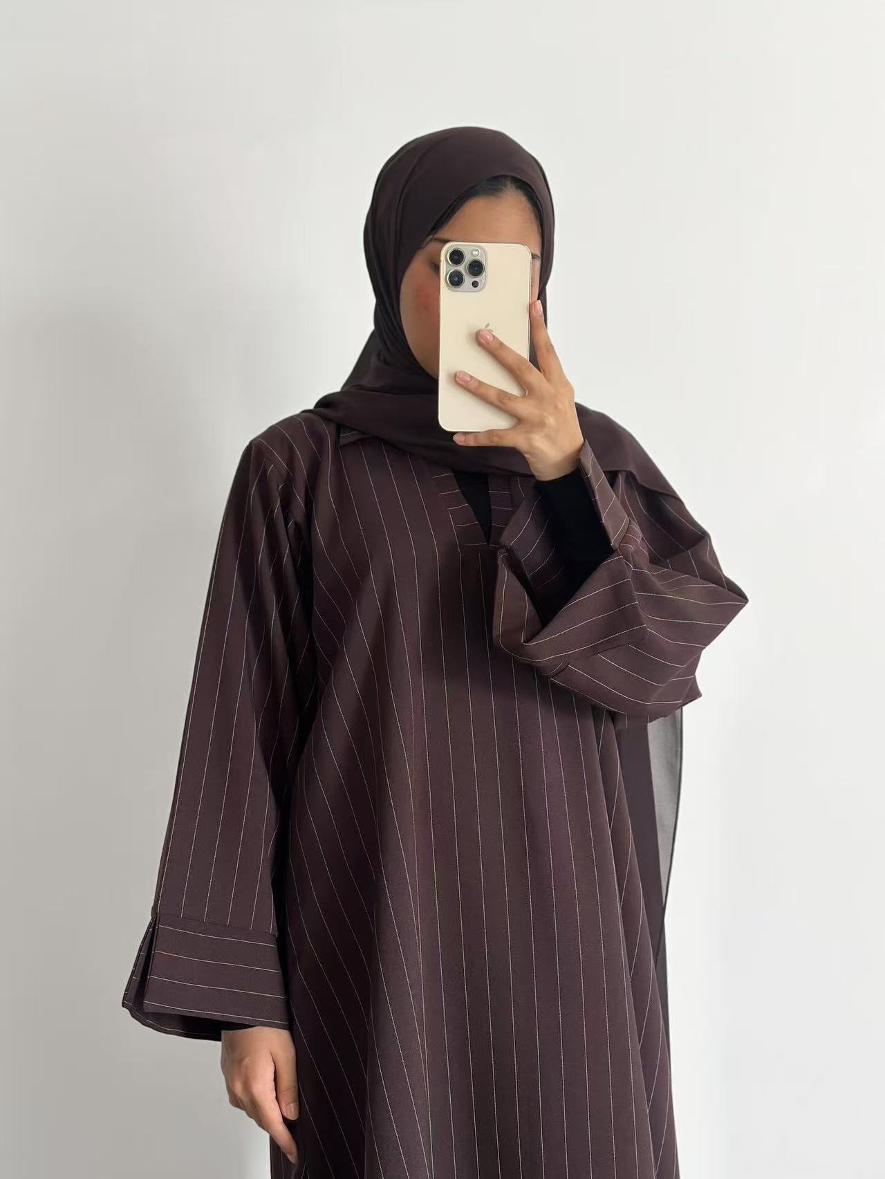 Robe Abaya pour femme, Kaftan Jalabiya rayée, pour fête, style musulman, Dubaï, Caftan marocain, longue robe, Abayas 2026