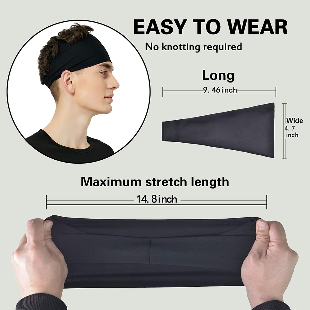 Bandeaux de sport pour hommes, bandeau d'entraînement évacuant l'humidité, bandeaux anti-transpiration pour la course, le cyclisme, le Football, le Yoga