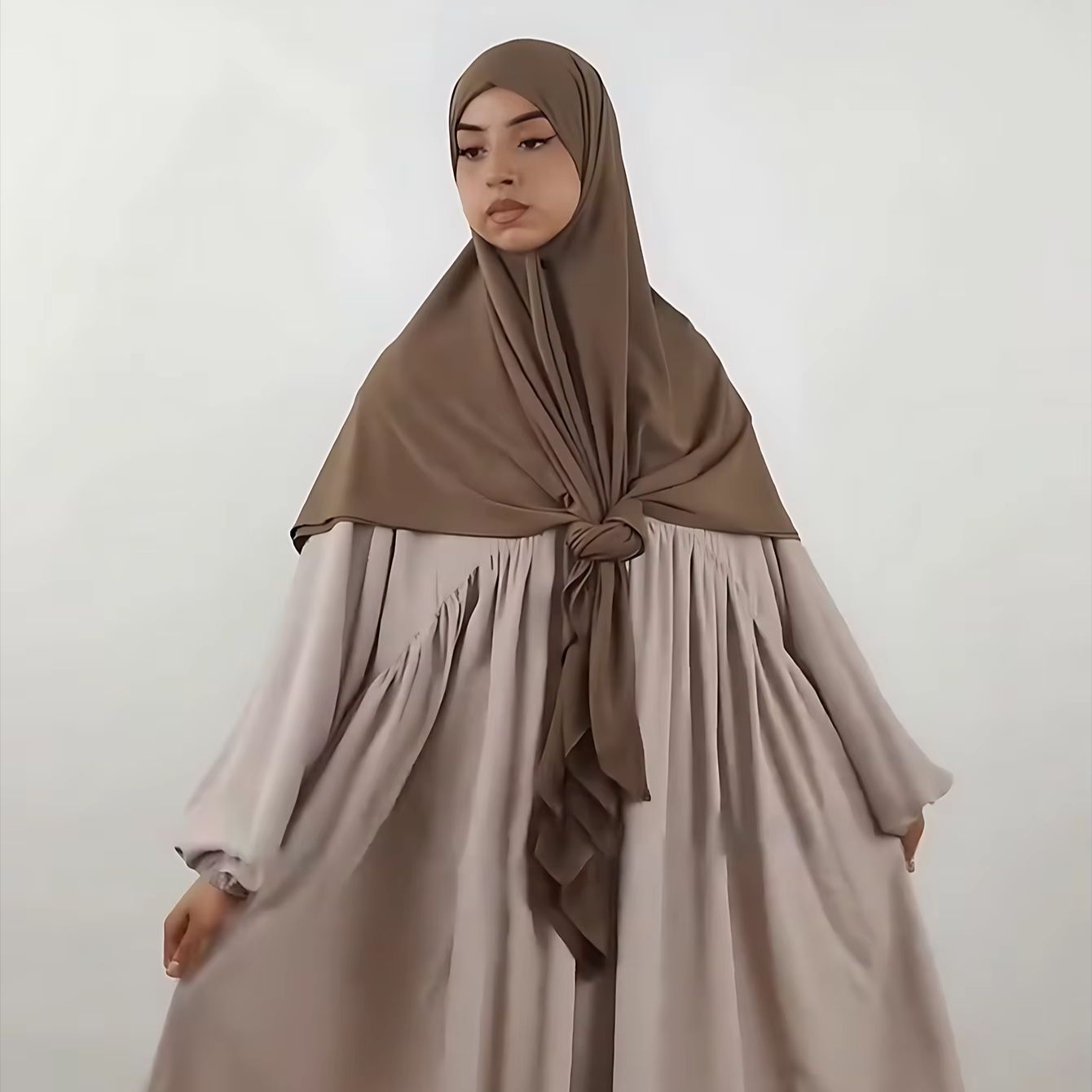 145*145 cm grande taille Jersey Modal carré écharpe extensible musulman instantané Hijab couche Khimar Eid islamique femmes prière foulard