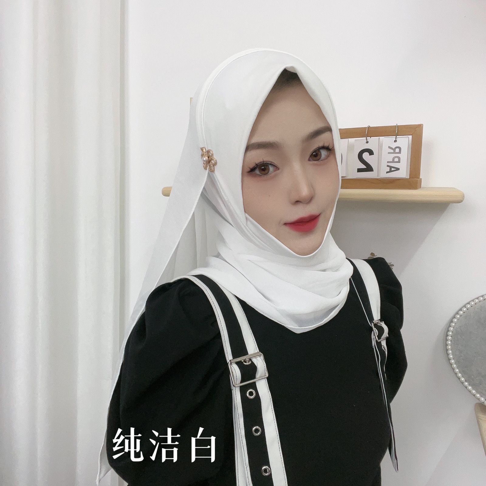 Hijab Instantané à Boucles pour Femme Musulmane, Doux, Dubaï, Arabie Saoudite