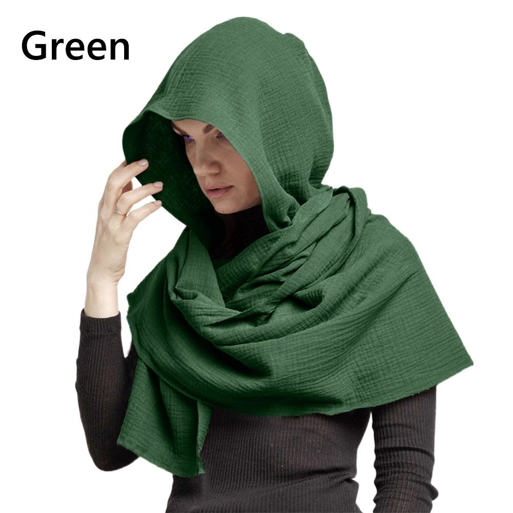 Écharpe châle écharpe Cape utilisation multifonctionnelle doux multifonctionnel capuche mode couleur unie lin coton capot capuche