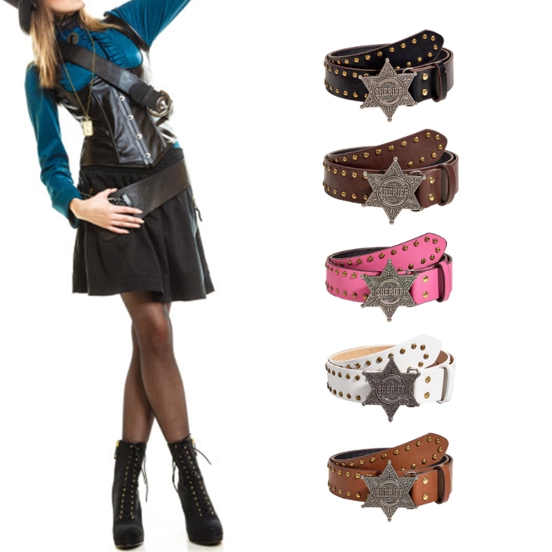 Ceinture de taille de cow-girl occidentale, ceinture large, accessoires de jeans, conception assortie avec tout, rivet punk, décorations de mode Y2k