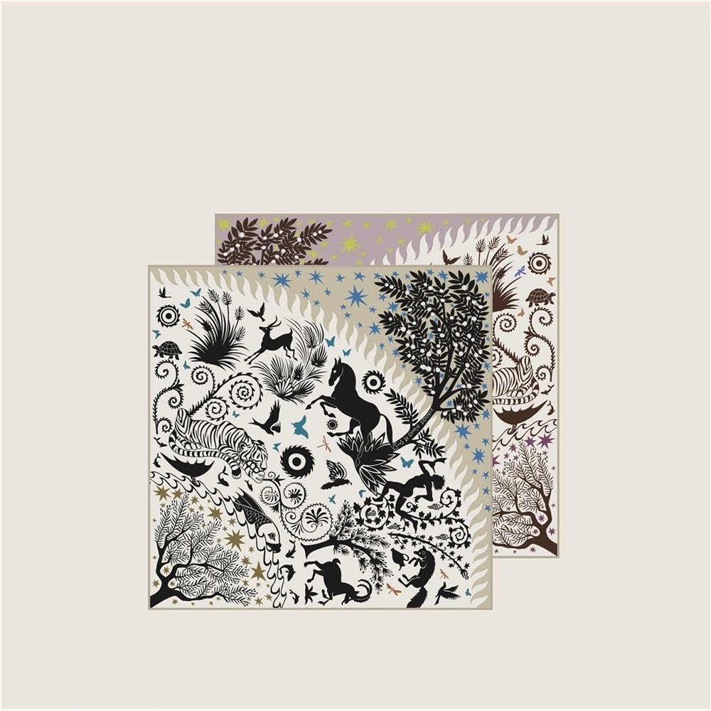 Nouvel Foulard de Luxe en Soie Sergée Faite à la Main pour Femme, Imprimé Double Face, Carré, Écharpes, Foulards, Hijabs 53CM
