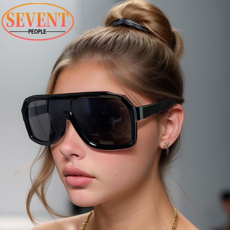 Lunettes de soleil carrées surdimensionnées classiques pour hommes 2026 – Monture métallique tendance de luxe, grandes lunettes de protection élégantes pour femmes