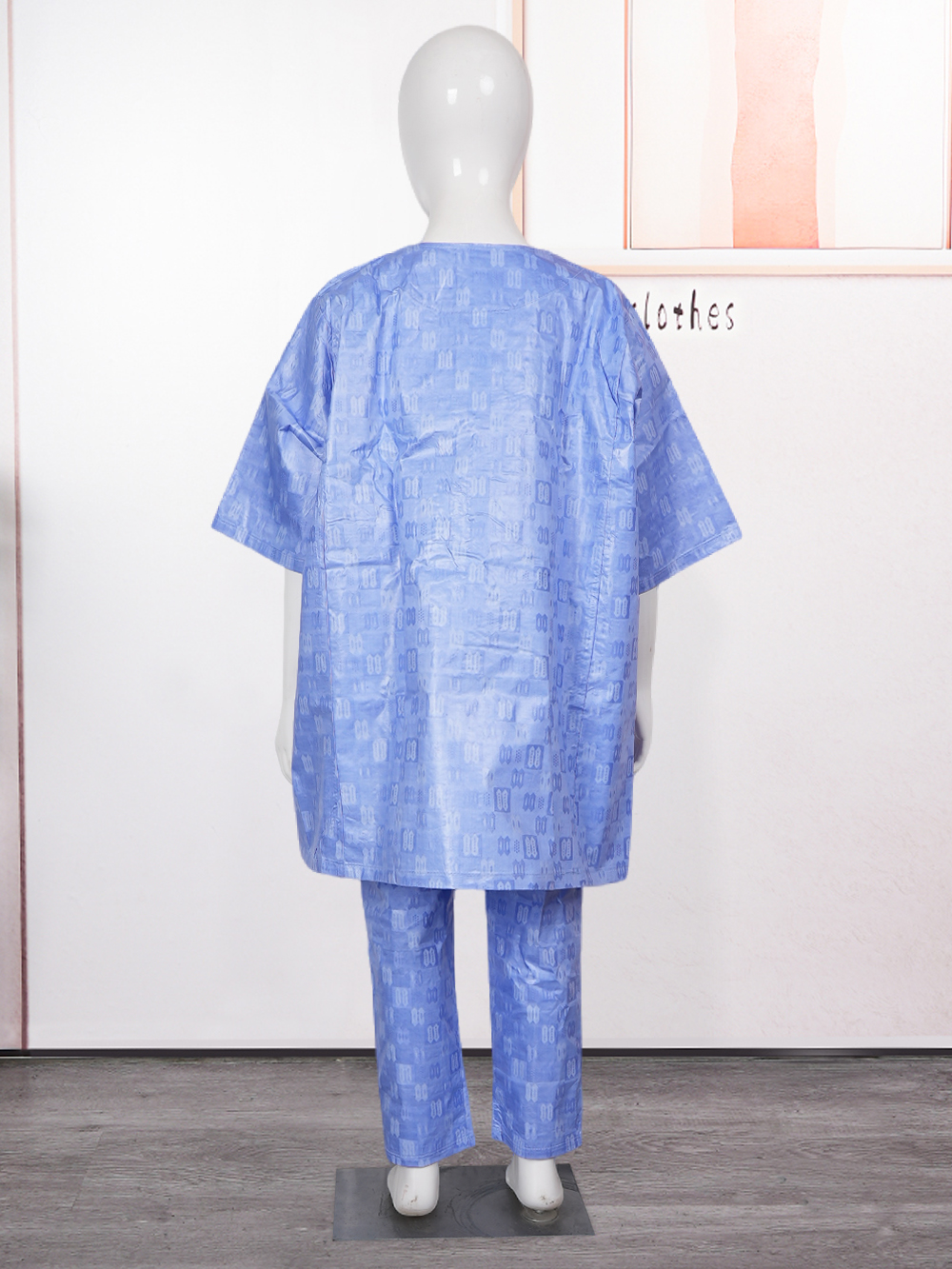 H & D-Vêtements de tradition africaine pour enfants, bleu, manches longues, broderie en Y, Dashiki, ensemble chemise et pantalon, nouvelle collection 2024