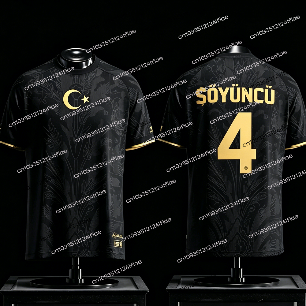 Nouveau maillot de football turc pour homme 2026, décontracté et à séchage rapide, idéal pour les sports de plein air, grande taille, col rond, manches courtes