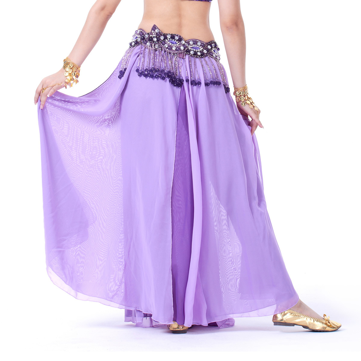 Grande balançoire jupes de danse du ventre femmes Costume de danse du ventre 2 fentes jupe en mousseline de soie jupe de danseuse du ventre Performance jupes de danse du ventre