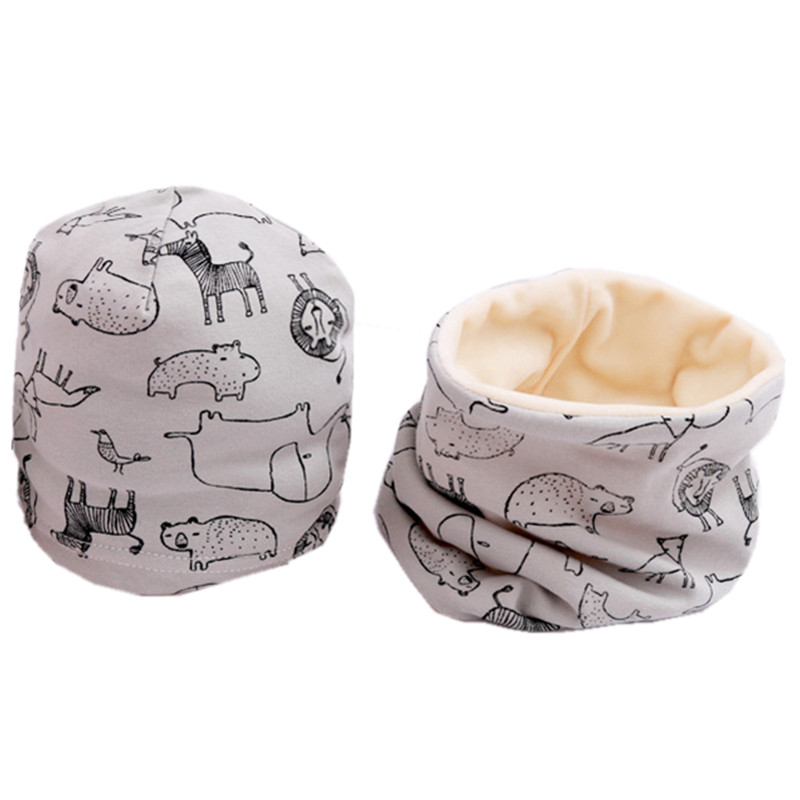 Nouveau printemps automne filles chapeau écharpe ensemble dessin animé hibou étoile cygne bébé garçon filles chapeau ensemble enfants chapeau écharpe-col coton enfants chapeau ensemble