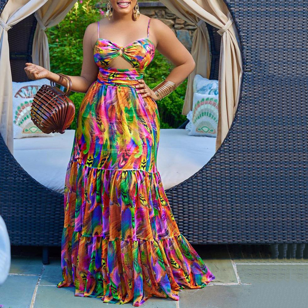 Robes africaines pour femmes, Dashiki élégant, bretelles Spaghetti, Maxi, vêtements traditionnels africains, longue, été, 2023