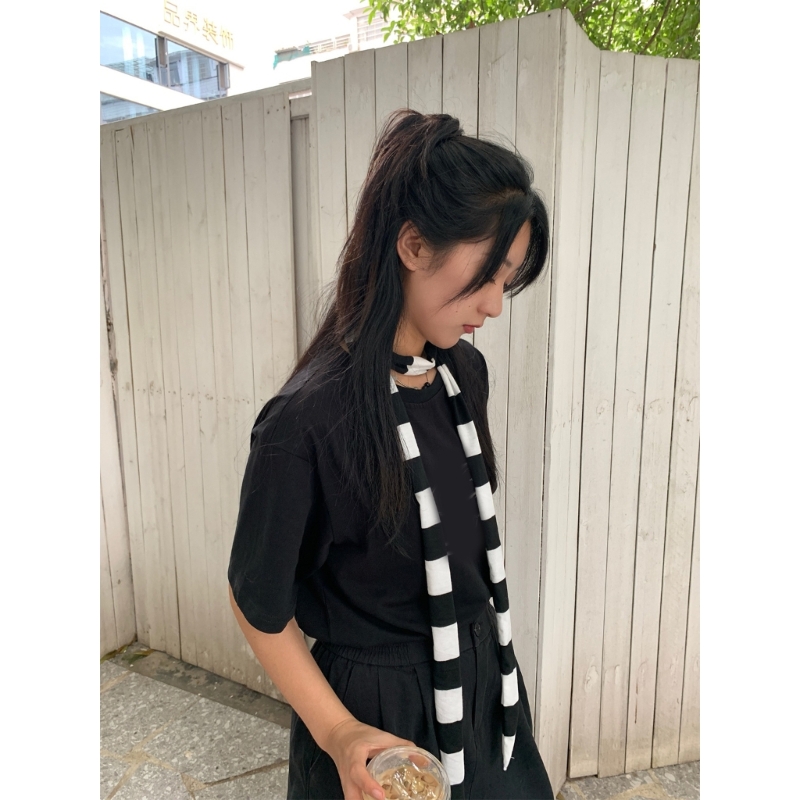 Écharpe d'été Harajuku à rayé pour longue écharpe d'extérieur