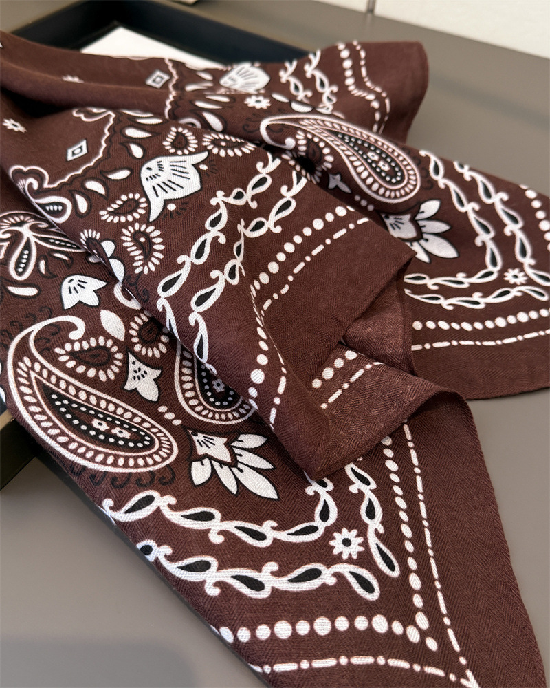Imprimé de cajou imprimé bloqué Foulard carré femmes coton lin sentiment bandeau Foulard cravate femme bandeau Foulard Bandana