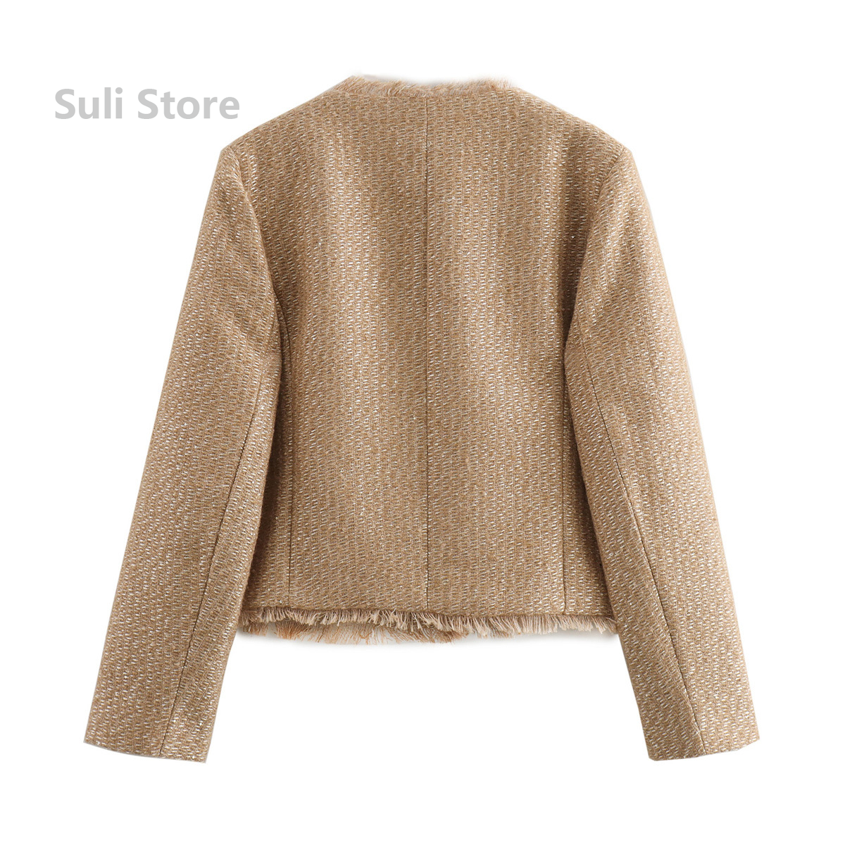 Chic femme Tweed basique veste manteau femmes vêtements laine vêtements d'extérieur à manches longues bouton avant vêtements de dessus pour femmes Chic hauts