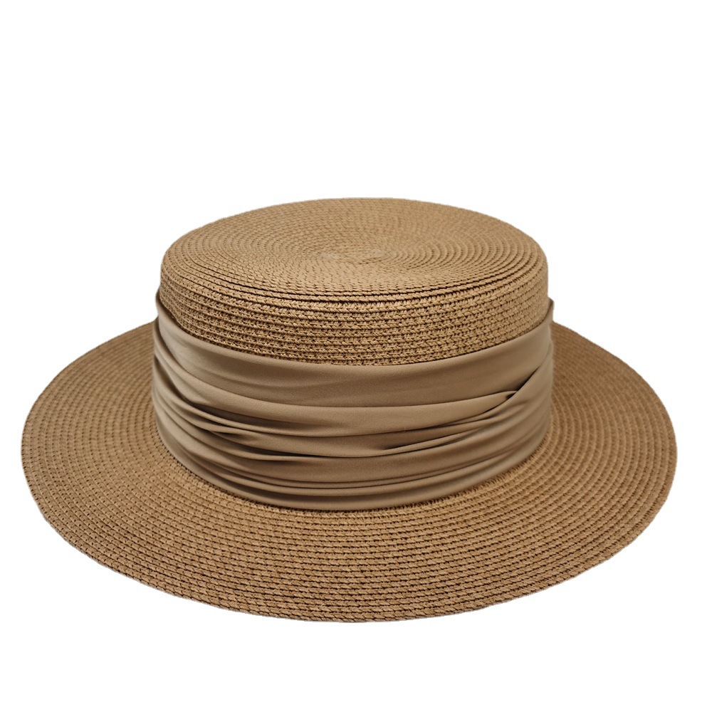 Nouveau Fedoras été femmes plaisancier chapeau de plage large côté femme décontracté Panama chapeau dame classique plat nœud papillon paille chapeau de soleil femmes