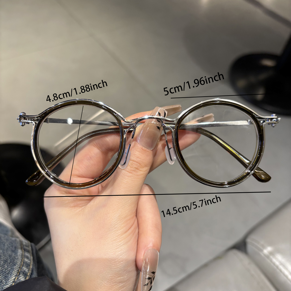 Lunettes rétro à monture ronde en métal avec monogramme, unisexe, haute qualité, protection contre la lumière bleue