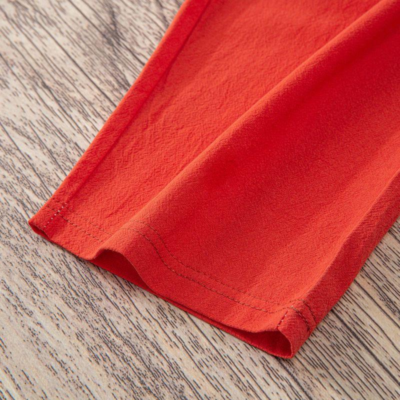 Femmes été décontracté ample Harem taille élastique coton lin pantalon neuvième pantalon