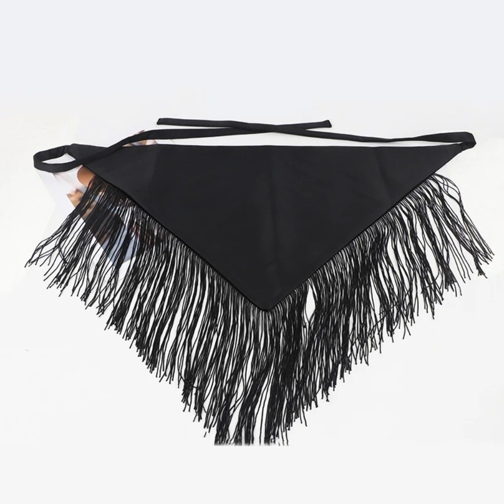 Ceinture large tendance avec pompons, forme triangulaire, ceinture de danse, foulard de hanche pour femme