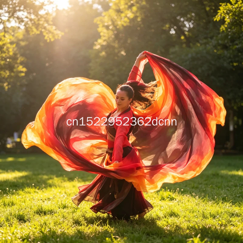 Nouveau Voile de Danse Orientale en Soie, Châles Légers pour Femmes, Voile Dégradé pour Spectacles de Danse