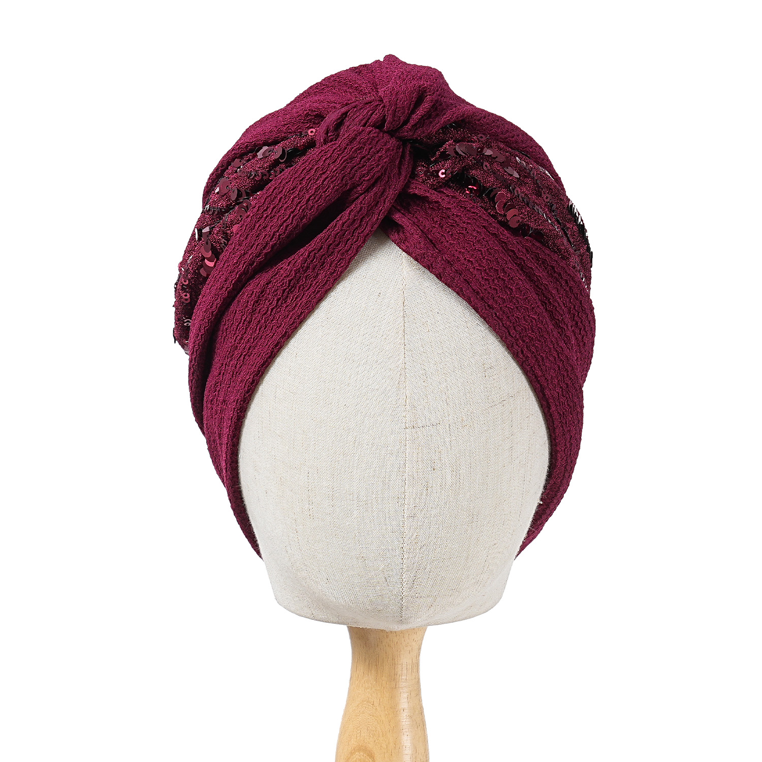 Bonnet pour femmes, Turban, bourgeon plié, foulard exquis, décontracté, confortable, mode, polyvalent, chaud, chapeau croisé, bord froissé, dentelle