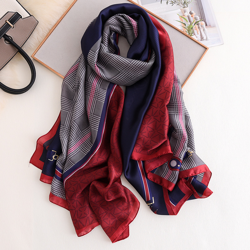 Foulard en soie naturelle Pashmina de luxe pour femmes, châles et enveloppes féminins élégants, protection solaire de plage, étole de styliste, Foulard en soie