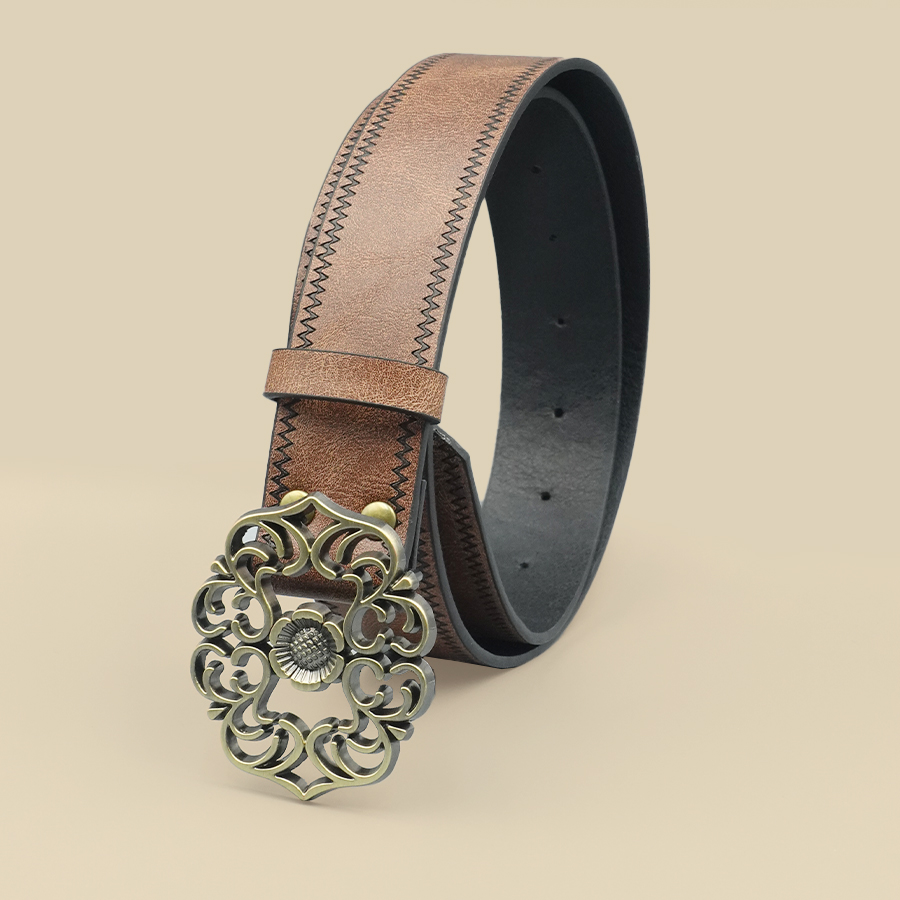 Ceinture classique de Style Denim occidental rétro, ceinture décontractée à la mode pour femmes, ceinture imprimée rétro, ceinture décorative classique