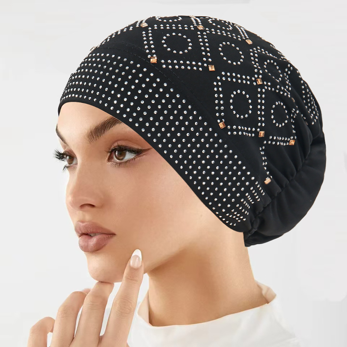 Nouvelle mode diamants foulard chapeau femmes musulmanes couvre-chef sous-écharpe bonnets intérieur Hijab Bonnet perte de cheveux bandeau casquette sous-capuchon