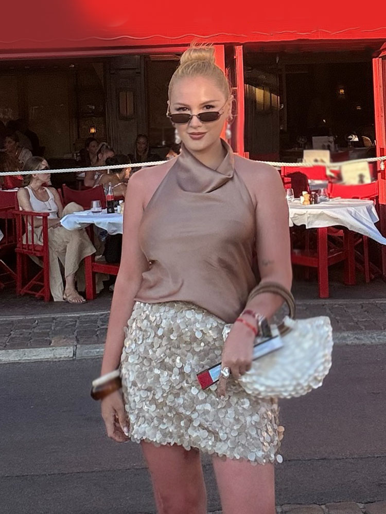 HH femmes été nouvelle mode taille haute mince solide paillettes Mini jupe femme Sexy hanche côté fermeture éclair Punk fête jupe courte Mujer