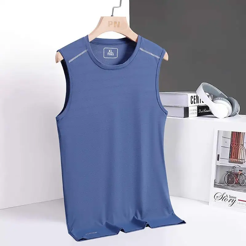 Débardeur Homme Grande Taille 8XL Séchage Rapide en Soie Glacée Sans Manches T-shirt Sportif d'Été pour Homme Grandes Tailles 4XL 6XL Singlet Chemises 3XL 4XL 5XL 6XL