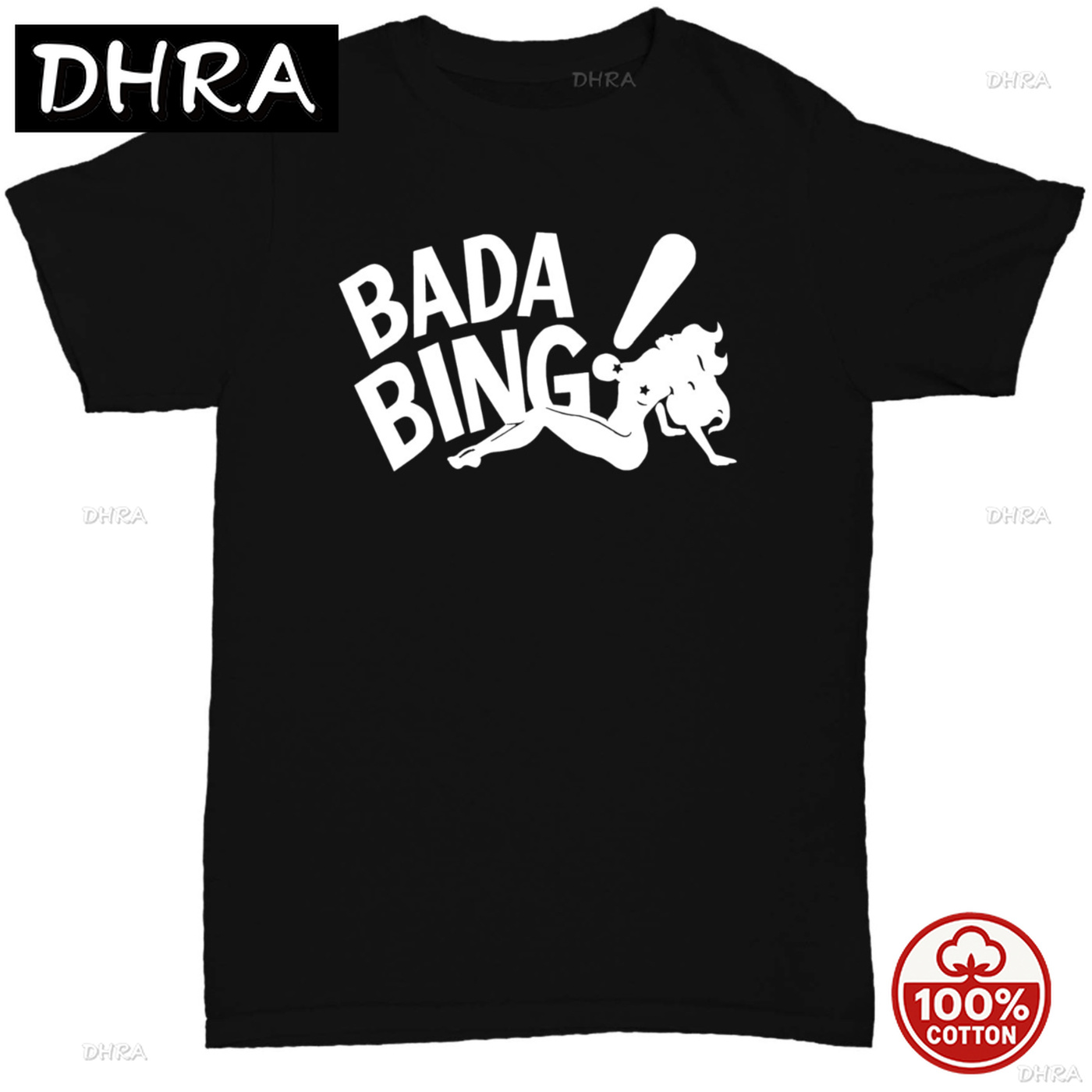 Bada Bing! T-shirts humoristiques pour hommes, en coton, à motif graphique vintage, col rond, manches courtes, unisexe, surdimensionnés, pour l'été