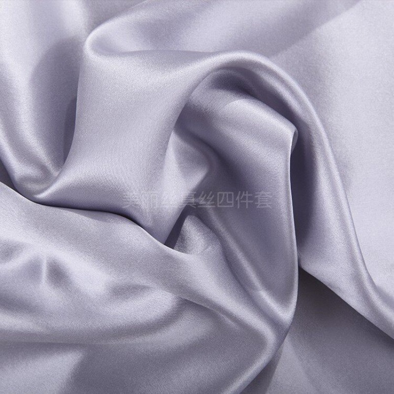 Tissu en Soie 19 Momme au Mètre, 100% Soie de Mûrier, Crêpe Satin Uni pour Confection de Pyjamas et Robes