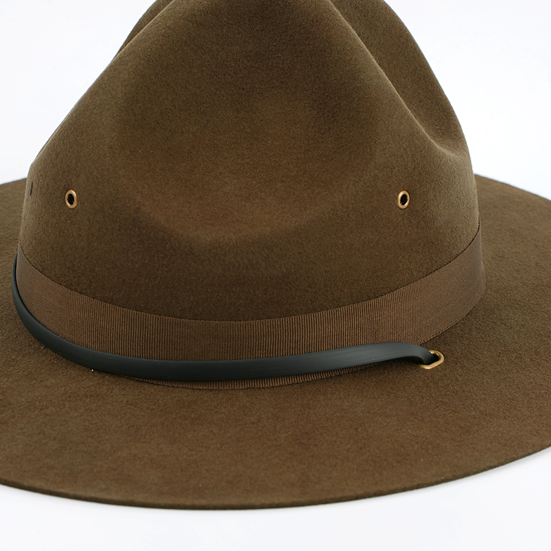 Chapeau haut-de-forme 100% laine, chapeau d'instructeur, casquette du Corps des Marines des états-unis, chapeau à grands bords