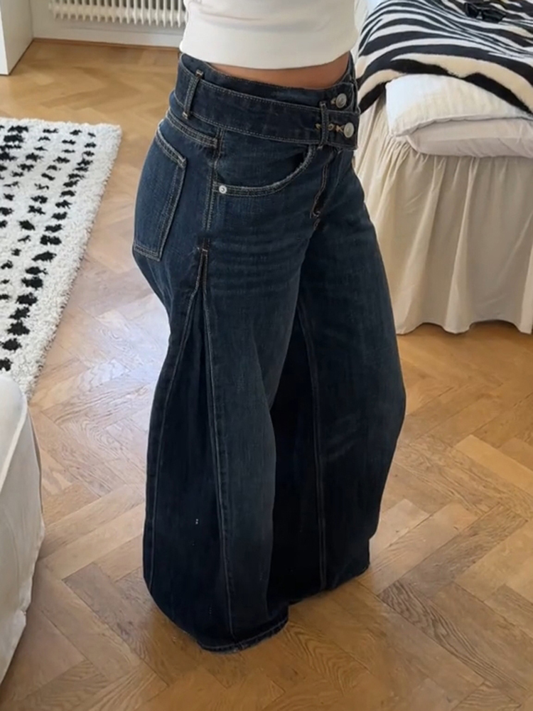 Jean chic à strass étoiles brillantes pour femme – Pantalon long droit taille mi-haute décontracté et polyvalent pour l'été et l'automne