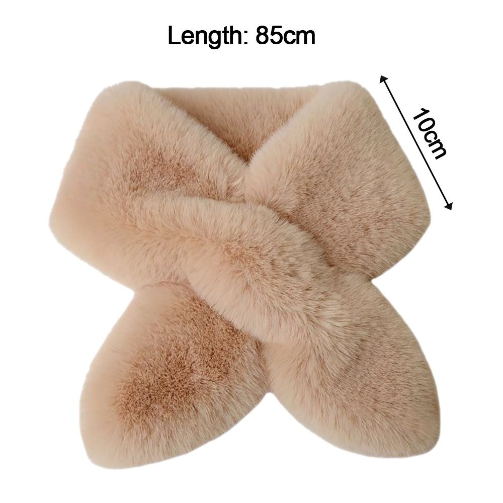 Écharpe à col croisé épaisse pour femme, fausse fourrure de lapin, écharpes en peluche, châle élégant, foulard de la présidence, cache-cou rond, document solide, chaud, hiver
