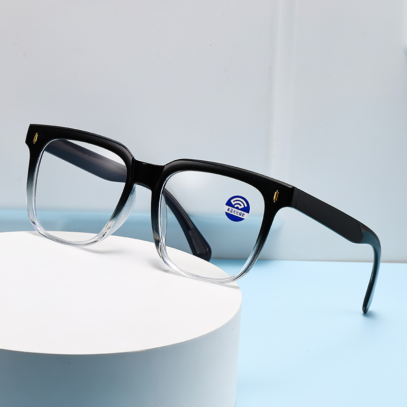 Nouvelles lunettes transparentes carrées pour étudiants atteints de myopie, hommes et femmes, monture de lunettes anti-lumière bleue à verres plats pour visage rond