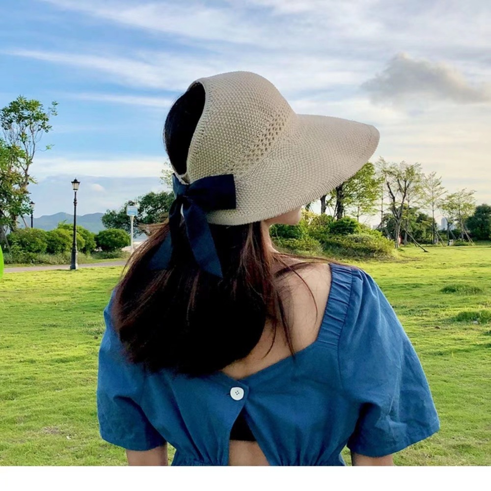 Chapeau de plage pour femme à large bord en crochet festonné, protection UV, style mode
