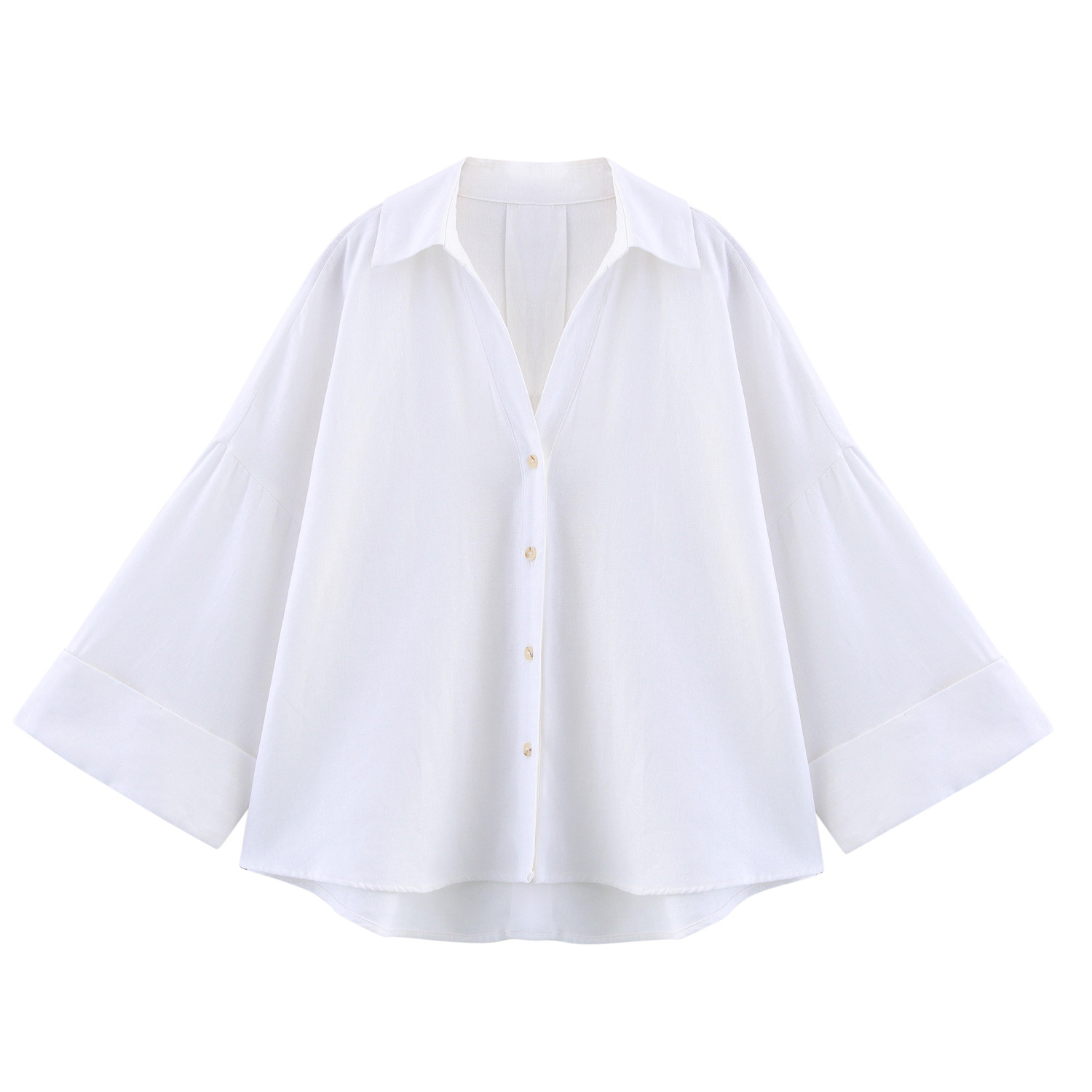 Chemises amples à rayures pour femmes, col en v, revers, Simple boutonnage, manches longues, haut Simple, vêtements de transport assortis avec tout, printemps