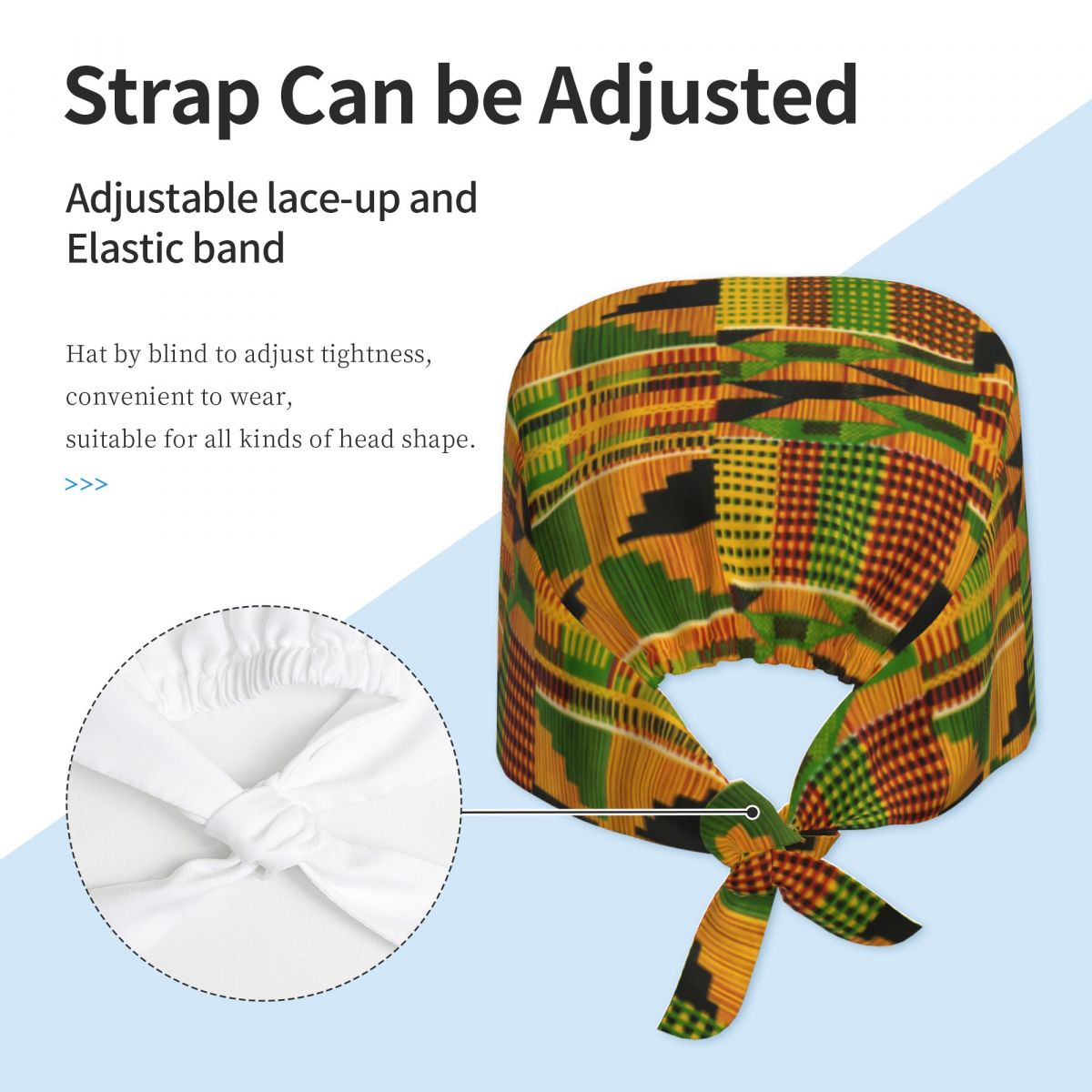 Chapeau de gommage pour le personnel médical, Design en tissu Kente africain personnalisé, pour femmes et hommes, motif ethnique africain traditionnel pour chapeau de Chef, casquettes de gommage