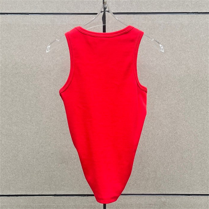 Gilet femme nouveau élastique tricoté coupe ajustée haut sans manches pour l'été 2025 pur coton col rond pull T-shirt y2k haut court