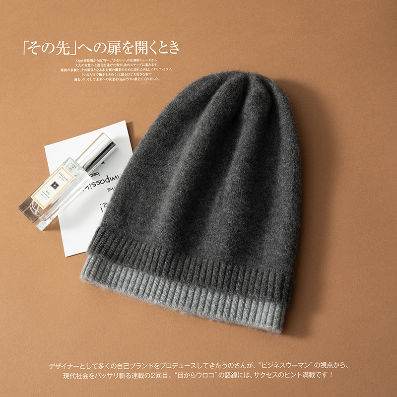 Chapeaux d'hiver pour femmes, couvre-chef tricoté en cachemire de chèvre, doux et chaud, à la mode, casquette de couverture décontractée pour l'extérieur, 100%