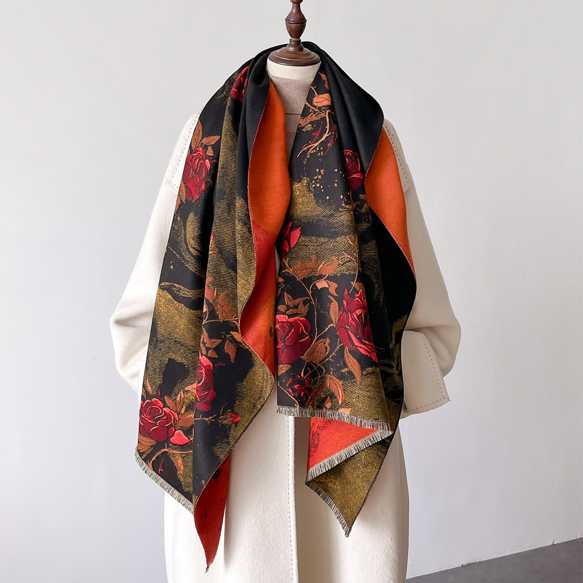 Écharpe chaude en cachemire pour femme, châle imprimé Floral, couverture épaisse de luxe, Bufanda Pashmina, Poncho de voyage, étoles, nouvelle collection hiver