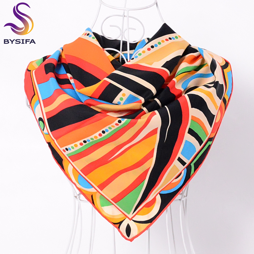 BYSIFA – grand foulard en sergé rose et carré pour femme, accessoires à la mode, collection automne et hiver, 90x90cm