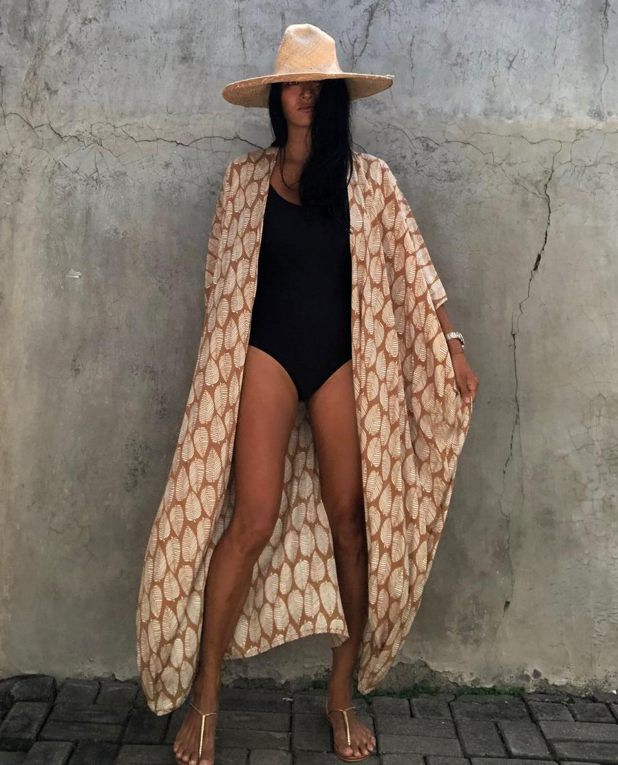 Robe de plage brodée pour femmes, tunique, paréo, Sarong, Kaftan