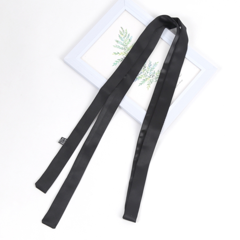 Écharpe en soie unie 160 cm x 2,5 cm, rubans de mode pour sacs, foulard fin pour femme, écharpe longue pour sac, foulard de cou