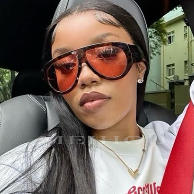 Marque surdimensionné pilote lunettes de soleil pour femmes mode grand cadre rouge Punk lunettes de soleil hommes Vintage luxe concepteur coupe-vent populaire
