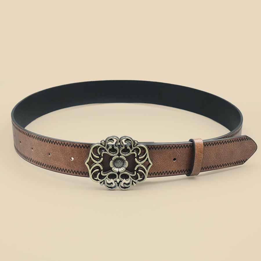 Ceinture classique de Style Denim occidental rétro, ceinture décontractée à la mode pour femmes, ceinture imprimée rétro, ceinture décorative classique
