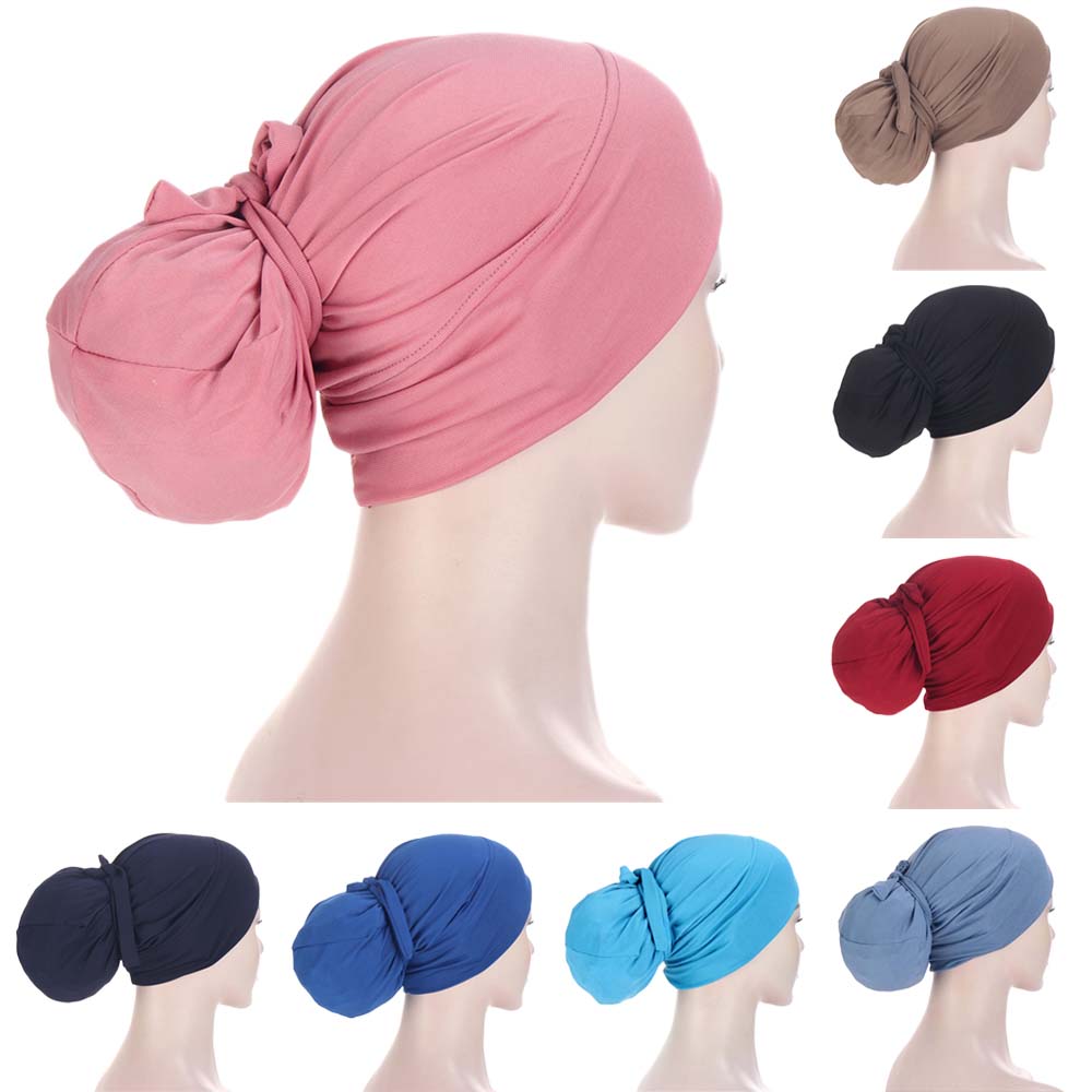Turban à nœud Skullies pour femmes musulmanes, Bonnet, perte de cheveux, chimio, Cancer, Bandanas, arabe, islamique, couvre-chef, nouveau