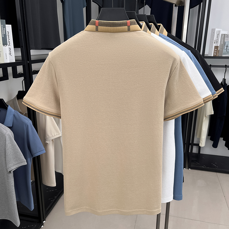 Polo à manches courtes de marque de luxe pour homme, nouveau t-shirt Paul en coton et soie respirant haut de gamme, mode décontractée pour homme