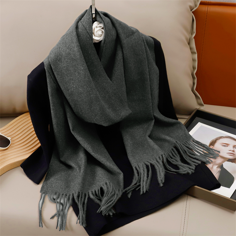 30*180 cm couleur unie femmes hiver écharpe chaud épaissir cachemire châle extérieur glands Pashmina dame enveloppement coupe-vent foulards de luxe